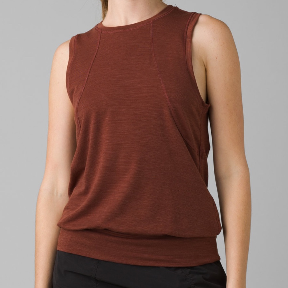 NWT Prana Sol Protect UPF 50 Pullover Tank Top "Manzanita" Rust Color Sz L